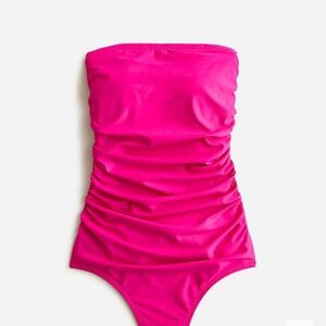 J Crew Ruched bandeau one-piece swimsuit